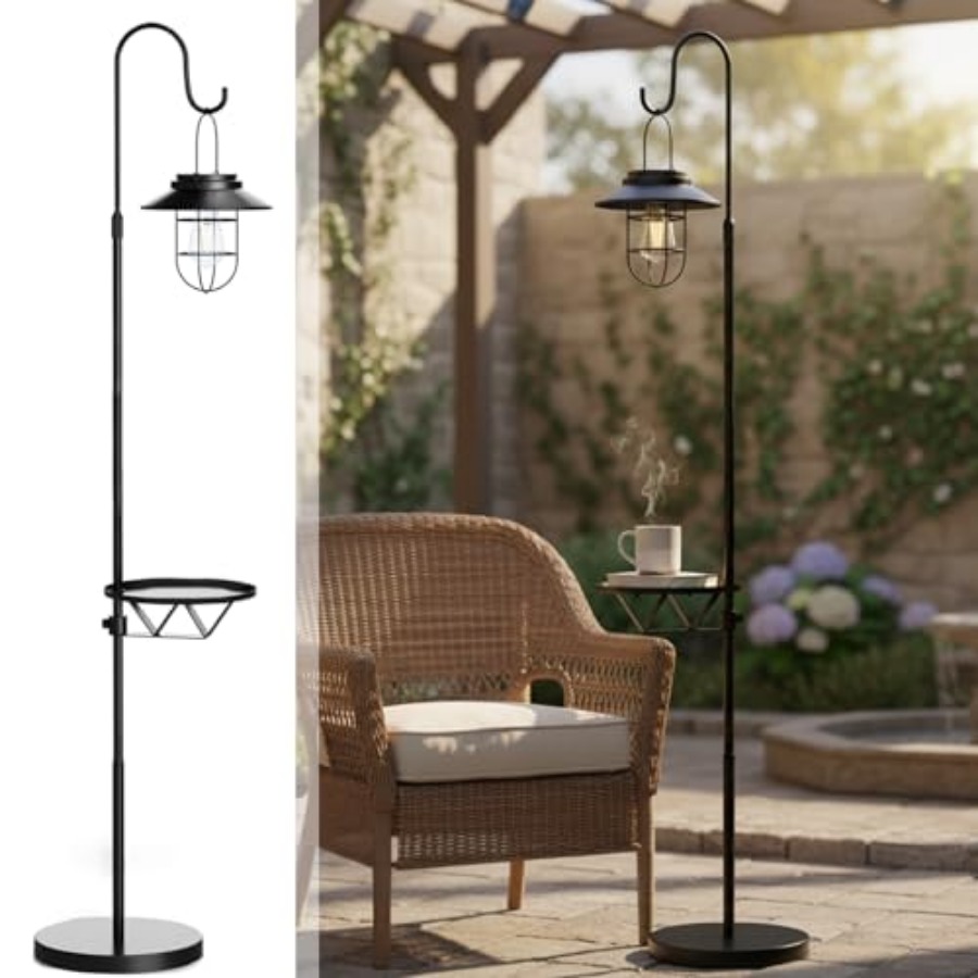 Outdoor Lighting Waterproof - Lampadaire solaire avec table, support de