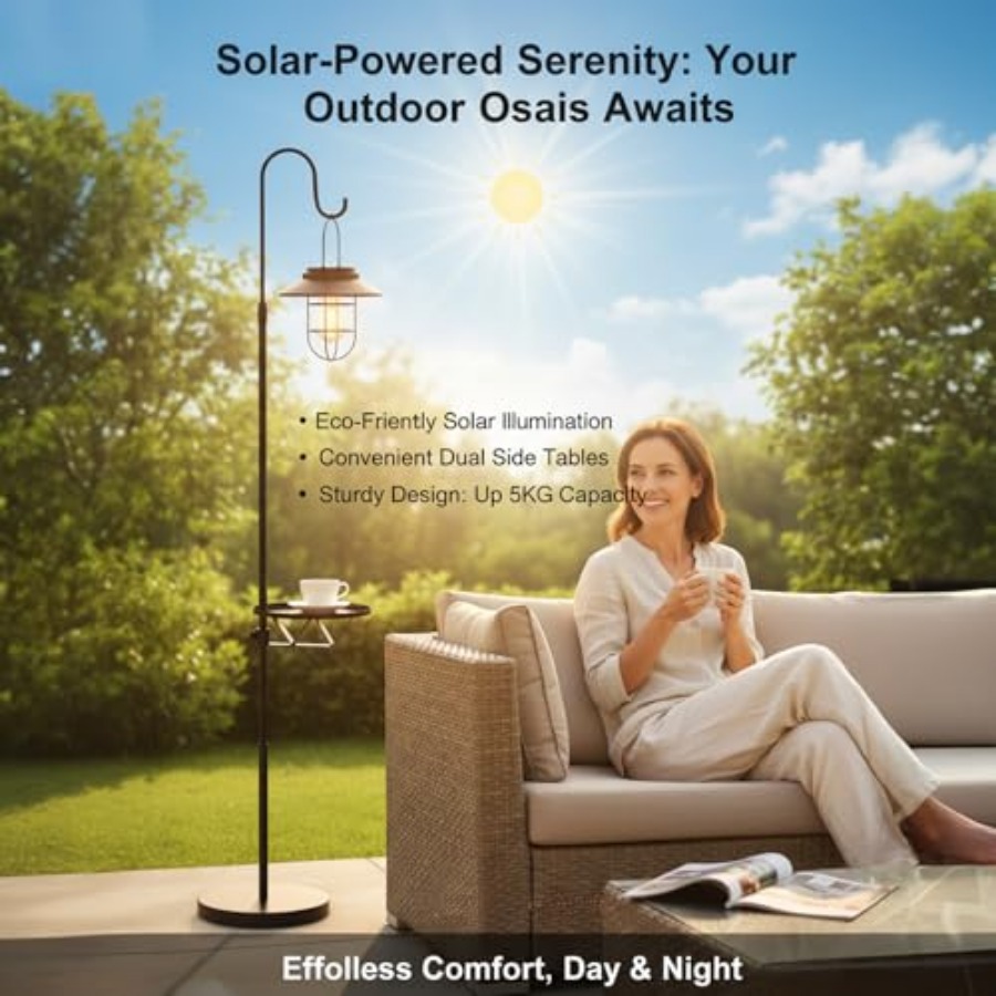 Lampadaire solaire avec table, - Outdoor Lighting Waterproof avis et prix